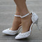 Sandales à talons hauts sandales strass perlées chaussures de mariage blanches - Page 1