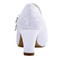 Chaussures de mariage à talons épais en dentelle blanche bout rond chaussures de mariage à talons hauts chaussures de demoiselle d'honneur - Page 5