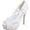 Chaussures de mariage en dentelle blanc talons hauts plate-forme sandales chaussures de banquet chaussures de mariée - Page 7