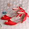 Chaussures de mariage de ruban de strass chaussures de banquet de bouche de poisson chaussures de demoiselle d'honneur rouges - Page 5