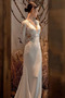 Robe de mariée Drapé Jardin Printemps Col en V Foncé Soie Gaze - Page 4