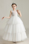 Robe de fille de fleur Tulle Naturel taille Sans Manches Fermeture à glissière - Page 4