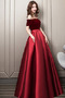 Robe de bal Laçage Rosée épaule Poches Fête Sans Manches a ligne - Page 5