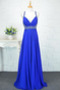 Robe de bal Bleu taille haut Printemps Mousseline Elégant Sans Manches - Page 1