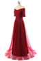 Robe de soirée Mancheron Rouge Mariage Simple Traîne Courte A-ligne - Page 3