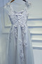 Robe de demoiselle d'honneur A-ligne Perle Laçage Mancheron Couvert de Dentelle - Page 2