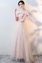 Robe de demoiselle d'honneur Elégant Rosée épaule Lacez vers le haut - Page 8