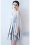 Robe de demoiselle d'honneur Longueur de genou Satin Norme A-ligne - Page 7