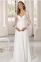 Robe de mariée Col en V Appliquer Manche Aérienne Taille haute - Page 1