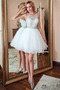 Robe de cocktail Tulle Naturel taille Sans Manches Haut Bas A-ligne - Page 1