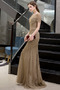 Robe de soirée Tulle Près du corps Col Bateau Luxueux Fourreau Avec Bijoux - Page 3