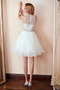 Robe de cocktail Tulle Naturel taille Sans Manches Haut Bas A-ligne - Page 2