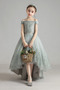 Robe de fille de fleur Tulle Drapé Manche de T-shirt Froid Naturel taille - Page 1