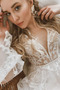 Robe de mariée Tulle A-ligne Plage Col en V Manche Aérienne Naturel taille - Page 4