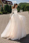 Robe de mariée Laçage Romantique Petit collier circulaire Traîne Courte - Page 1