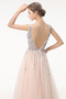 Robe de bal Tulle Perle Traîne Courte Dos nu Printemps Naturel taille - Page 5