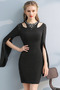 Robe de cocktail Courte vogue Manche de Poète Fermeture à glissière - Page 5