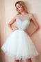 Robe de cocktail Tulle Naturel taille Sans Manches Haut Bas A-ligne - Page 4