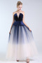 Robe de bal Laçage Sans Manches Velours Col en V Foncé Dent de scie - Page 1