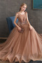 Robe de soirée Tulle A-ligne Laçage Perle Fête Naturel taille - Page 7