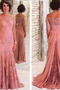 Robe mères Tulle Couvert de Dentelle Rosée épaule A-ligne Norme - Page 1