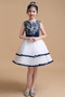 Robe de fille de fleur Orné de Rosette Dentelle Sans Manches - Page 1