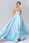 Robe de bal Sans Manches Traîne Courte Satin Élastique Nœud à Boucles - Page 1