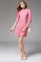 Robe de cocktail Dentelle A-ligne Epurée Dentelle Col de chemise t - Page 4