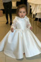 Robe de fille de fleur Manche Longue Naturel taille Traîne Courte - Page 1