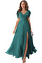 Robe de soirée Vente Laçage Col en V a ligne Manche Lâche Fourchure Frontale - Page 18