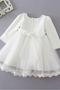 Robe de fille de fleur Tulle Dentelle Manche de T-shirt Manche Longue - Page 2