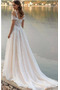 Robe de mariée Dentelle A-ligne Sans Manches Longue Rosée épaule - Page 2