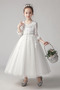 Robe de fille de fleur Norme Longueur Mollet Col en V Fermeture à glissière - Page 3