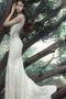 Robe de mariage net Naturel taille Glamour Col en V Foncé Sans Manches - Page 3