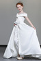 Robe de fille de fleur Satin Drapé Mancheron Naturel taille Longueur Cheville - Page 1