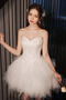 Robe de cocktail Romantique Printemps Col en Cœur Gradins Courte - Page 1