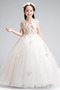 Robe de fille de fleur Formelle Naturel taille A-ligne Tulle - Page 1