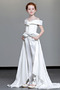 Robe de fille de fleur Satin Drapé Mancheron Naturel taille Longueur Cheville - Page 3