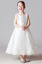 Robe de fille de fleur Tulle Col de chemise t Longueur Cheville - Page 1
