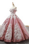 Robe de bal A-ligne Luxueux Rosée épaule Laçage Manche Courte - Page 8