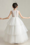 Robe de fille de fleur Tulle Naturel taille Sans Manches Fermeture à glissière - Page 2