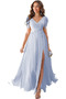 Robe de soirée Vente Laçage Col en V a ligne Manche Lâche Fourchure Frontale - Page 7