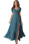 Robe de soirée Vente Laçage Col en V a ligne Manche Lâche Fourchure Frontale - Page 14
