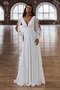Robe de mariée Drapé Traîne Courte a ligne Printemps Manche de T-shirt - Page 1