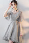 Robe de cocktail Asymétrique Appliquer Printemps Dentelle Dos nu - Page 4