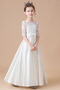 Robe de fille de fleur Ivoire A-ligne Norme Satin Naturel taille - Page 4