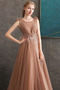 Robe de soirée Tulle A-ligne Laçage Perle Fête Naturel taille - Page 5