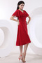 Robe de demoiselle d'honneur Col en V Foncé Mi-longues Plissé - Page 3