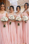 Robe de demoiselle d'honneur Mousseline Glissière Traîne Courte - Page 2