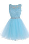Robe de cocktail Vente Sans Manches Médium mini A-ligne Bleu - Page 1